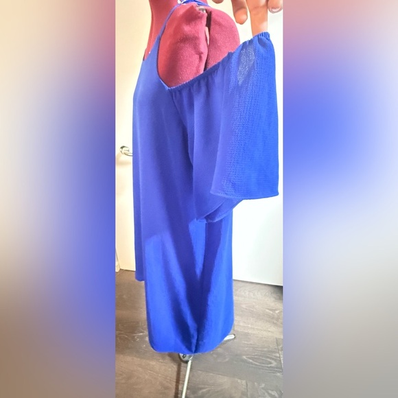 C Brand Royal Blue Dress Cold Shoulder - Picture 3 of 7